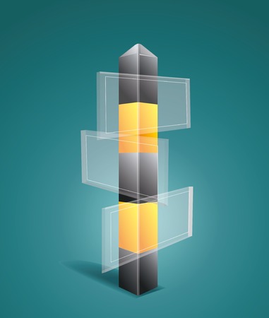 Diagram template of multidirectional pointers on a signpost のイラスト素材