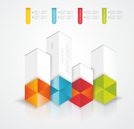 Modern Design template Infographic. Can be used for workflow layout; diagram; number options; step up options; web design; banner template; infographic, timeline. のイラスト素材