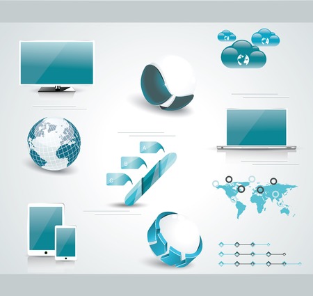 Set of  web Icons and business and abstract symbols - Vector Illustration, Graphic Design のイラスト素材