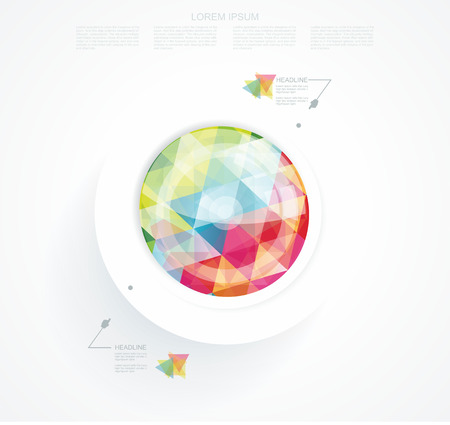 Business Abstract Circle icon with abstract geometric 3D background  Vector illustration  のイラスト素材