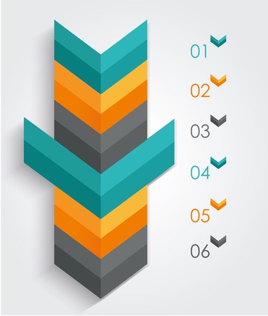 Minimal infographics or Step banners template in Arrow style. Vector. のイラスト素材