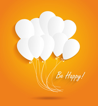 Birthday card with paper ballonsのイラスト素材