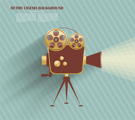 Grunge retro cinema poster.のイラスト素材