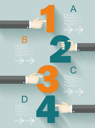 Number options template. Can be used for workflow layout, diagram, business step options.のイラスト素材