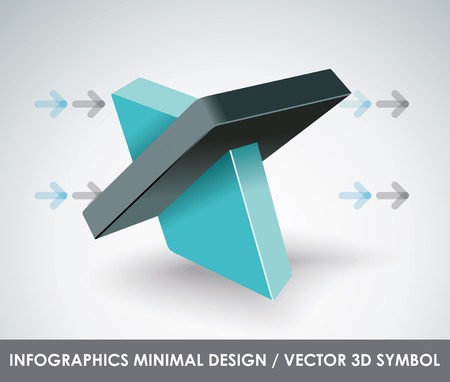 Abstract 3d vector symbol design template. Creative Business innovation concept icon.のイラスト素材