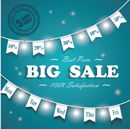 Big Sale poster. Last chance, 5 days sale only design template.のイラスト素材