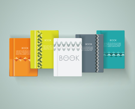 Set of books cover design, vector illustrationのイラスト素材