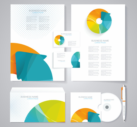 Corporate identity template with  geometric elements. Documentation for business.のイラスト素材