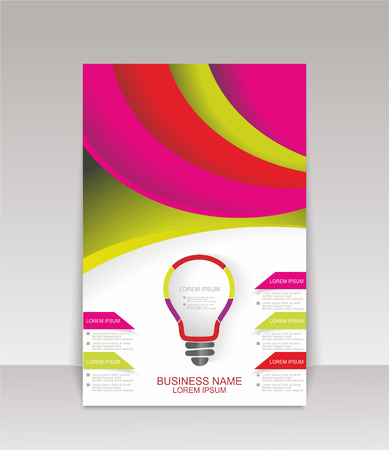 Vector brochure template design with creative light bulbのイラスト素材