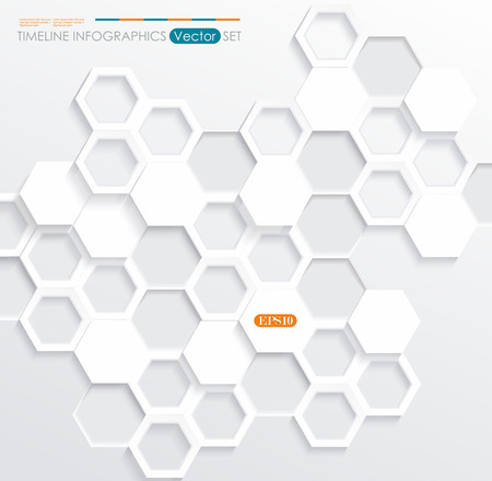Hexagonal abstract 3d background, vector illustrationのイラスト素材
