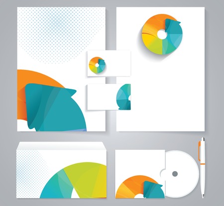 Corporate identity, business set design with abstract background. Vector illustration.のイラスト素材