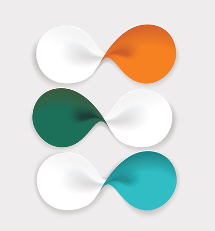 Modern design from spiral banners. Can be used for workflow layout, diagram, number options, web design.のイラスト素材