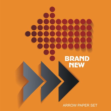 Brand New stickers and tags, paper arrowsのイラスト素材