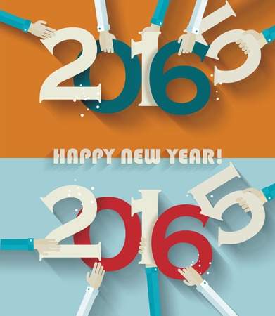 Happy new year 2016 creative greeting card designのイラスト素材