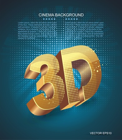 Illustration of 3D word in golden glass on dark blue backgroundのイラスト素材