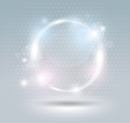 Abstract fractal blue background with crossing circles.のイラスト素材