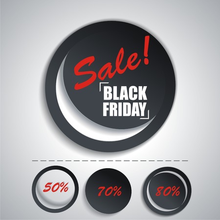 Black Friday sales tag. Set SALE stickers for your design.のイラスト素材