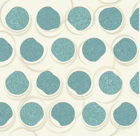 Vector fabric circles abstract  pattern background. Old paper texture, retro style.のイラスト素材