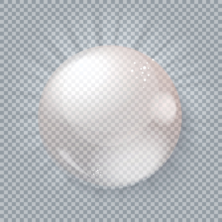 Glass ball gray transparent background, vector illustration.のイラスト素材