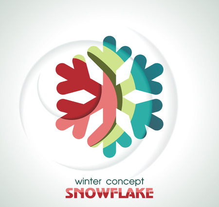 Shiny 3d Snowflake Icon, vector illustration.のイラスト素材