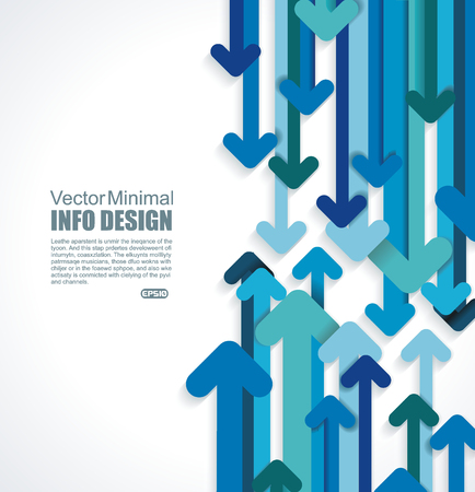 Blue paper arrows up and  down abstract background, vector.のイラスト素材