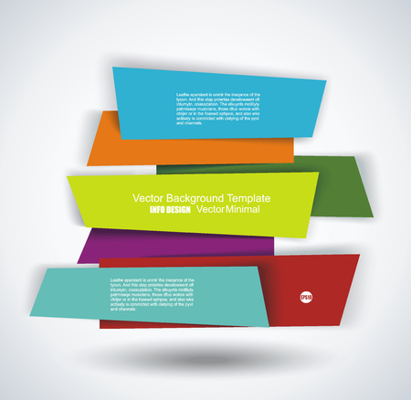 Set of bright paper banners template for business design, infographics, reports, number options, step presentation, progress or workflow layout.のイラスト素材