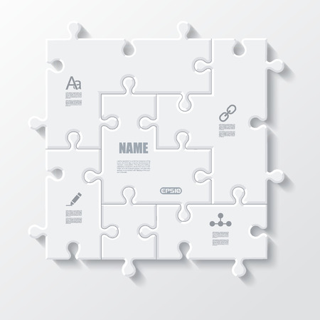 Set of puzzle pieces business infographics concept, illustration.のイラスト素材