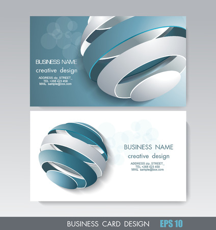 Business card design with fragmented ball composition, vector illustration.のイラスト素材