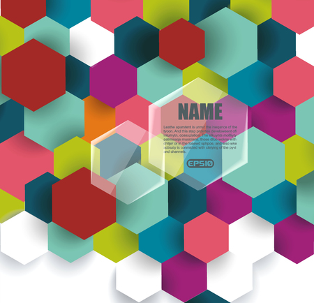 Abstract technology communication design with hexagons.のイラスト素材