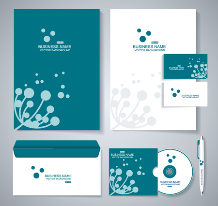 Corporate identity. Document template design with silhouette of dandelion.のイラスト素材