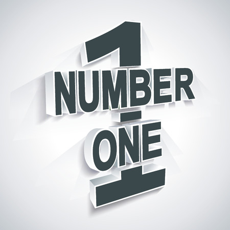 3D number one, vector illustration.のイラスト素材