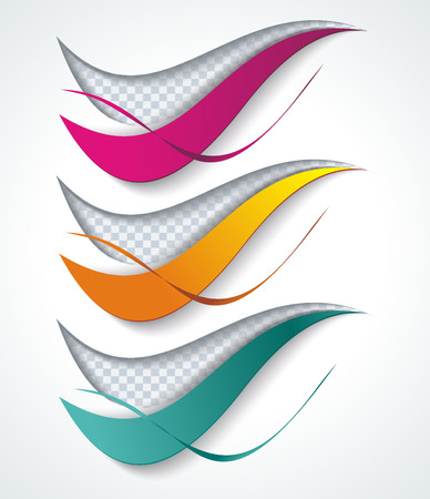 Set of colorful smooth futuristic wave layouts. Business backgrounds, presentation or identity.のイラスト素材