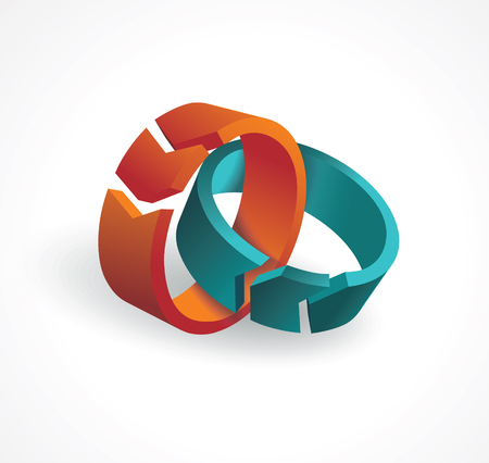 Abstract circles arrows design. Vector symbol.のイラスト素材