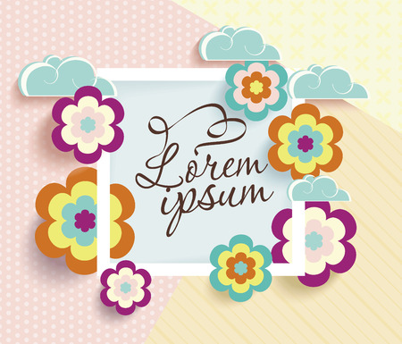 Romantic scrapbooking card. Can be used for invitation, greeting, birthday, congratulation, frame, gift. のイラスト素材