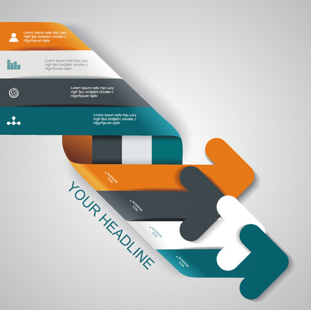 Modern 3D Design Arrows Tag or Label , vector icon.のイラスト素材