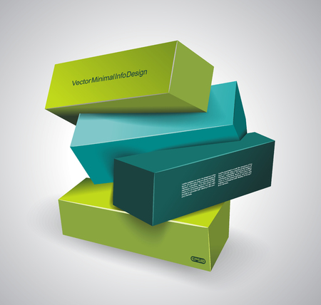 Abstract Composition of 3d boards, vector Illustration. のイラスト素材