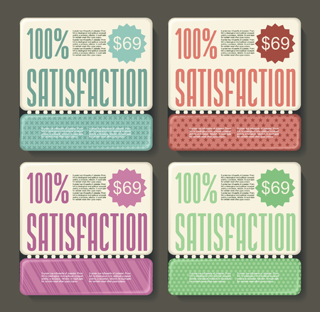 Set of sale labels, paper tags, vintage design.のイラスト素材
