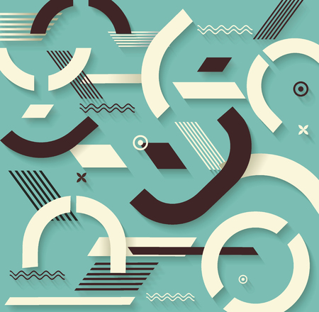 Flat geometric pattern macro elements, can be used for brochures, banners, placards, posters, flyers.のイラスト素材