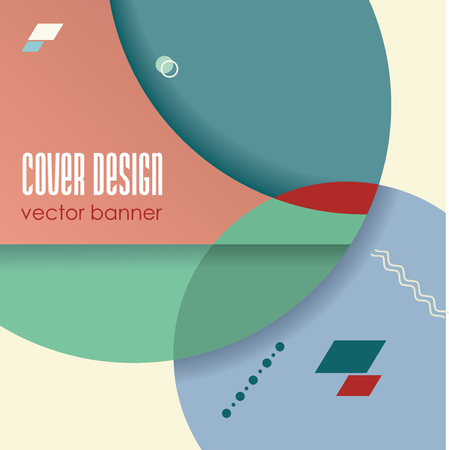 Retro design templates for brochure covers, banners, flyers and posters with abstract shapes, memphis geometric flat style.のイラスト素材