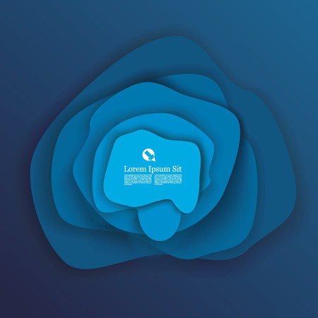 Blue layers abstract background. Fluid shape composition.のイラスト素材