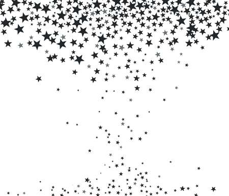 Vector background with falling down black stars.のイラスト素材
