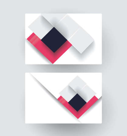 Business card design with abstract rhombus composition, vector illustration.のイラスト素材