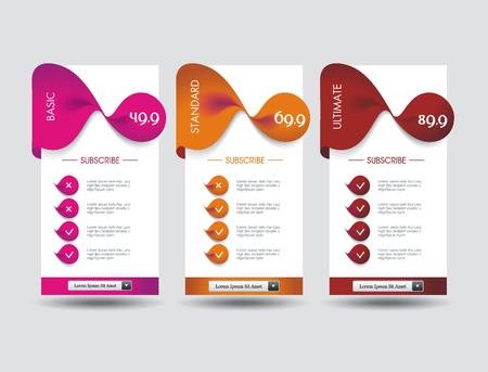 Number Option banners design, can be used for payment plans, online services, pricing table, websites and applications.のイラスト素材