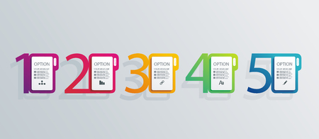 Number Option banners design, can be used for, online services,  websites and applications.のイラスト素材