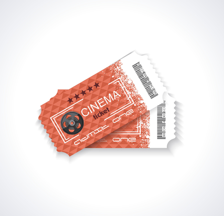 Cinema tickets, realistic detailed vector illustration.のイラスト素材