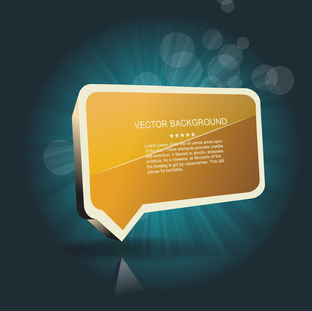 3D chat bubble on blue. Vector lighting sign.のイラスト素材