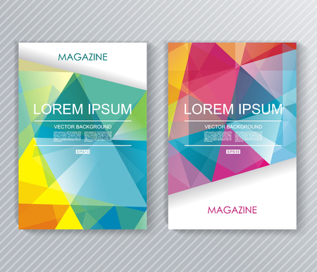 Magazine, Brochure or Flyer design with abstract geometrical polygonal background.のイラスト素材
