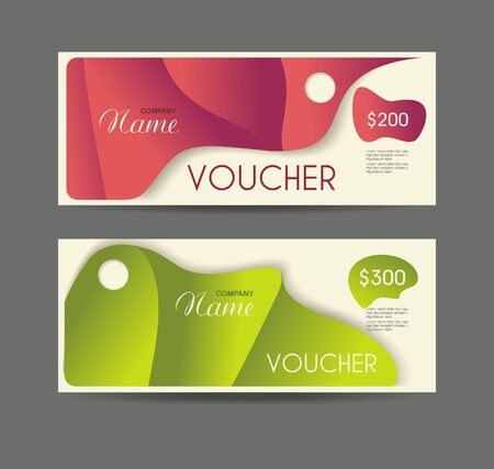 Gift voucher template with retro design, vector.のイラスト素材