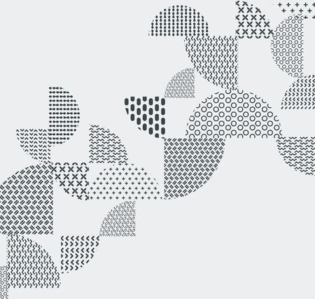Modern seamless hand drawn geometric memphis patterns, geometric simple shapes. Vector design.のイラスト素材