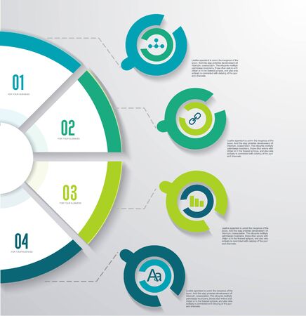 Business pie chart for documents and reports for documents, reports, graph, infographic, business plan, education.のイラスト素材